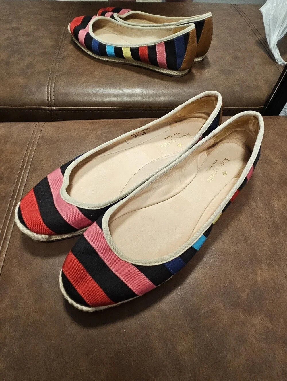 Kate Spade Multicolor Striped Canvas Espadrilles